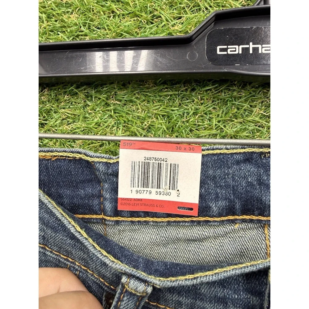 Levis 519 Jeans Mens 30x30 Extreme Skinny Stretch Sits Below Waist Dark Wash NWT